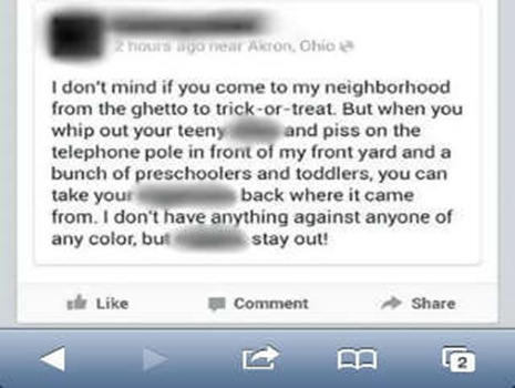 The offending post on Facebook