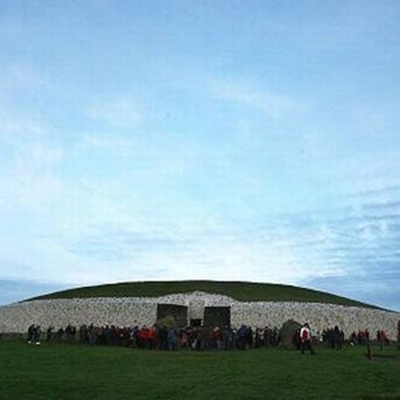 People gather outside Newgrange for the winter solstice.