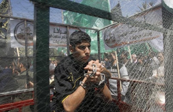 A Palestinian child kept outdoors in a cage by the Jews. A Palestinian child kept outdoors in a cage by the Jews.