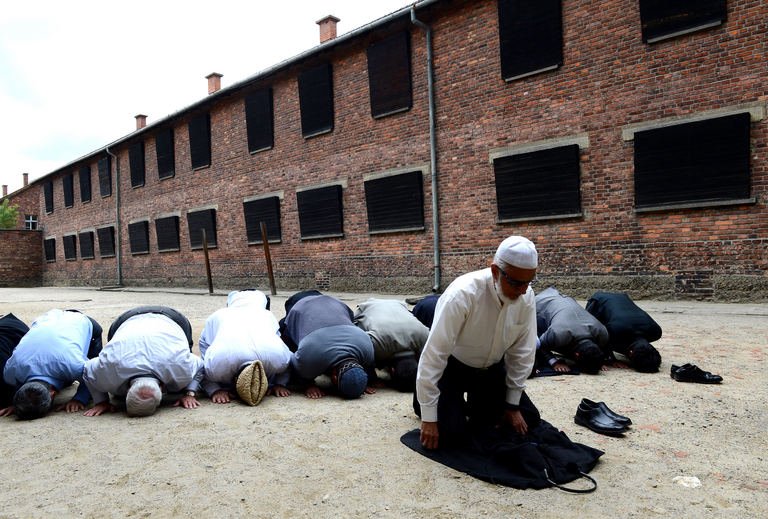 Hopefully these Muslims praying at Auschwitz are asking Allah to send a second Hitler to put all the Jews back there again. Antisemitism is basically the only honorable characteristic of the Muslim faith.