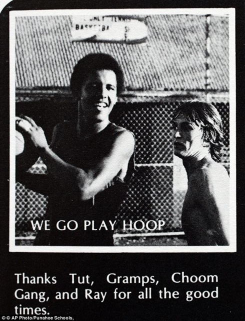 Obama thanked Ray in his high school yearbook alongside his family and his Choom Gang buddies