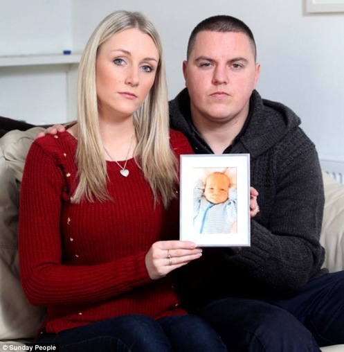 Devastated Danielle Gatehouse and Lee Pascoe hold a picture of their son Harley, at their home in Fraddon, Cornwall Devastated Danielle Gatehouse and Lee Pascoe hold a picture of their son Harley, at their home in Fraddon, Cornwall