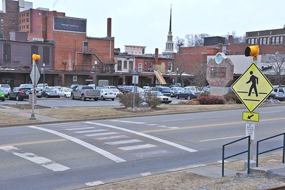 Crosswalk in downtown Johnson City.<br />Ron Campbell/Johnson City Press Crosswalk in downtown Johnson City.<br />Ron Campbell/Johnson City Press