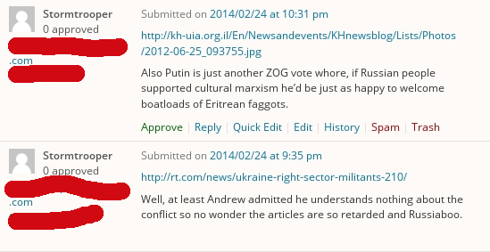 These two posts he made - his first ever - were not approved.