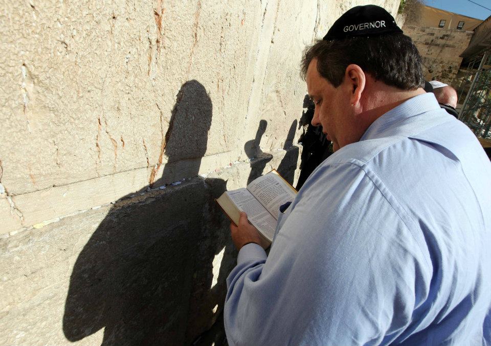 Chris Christie prays to Yahweh for more burritos with extra sour cream on the side.