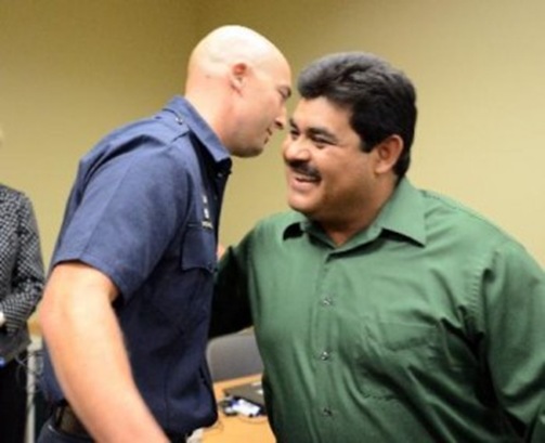Here he is thanking them for saving his life back in September. Here he is thanking them for saving his life back in September.
