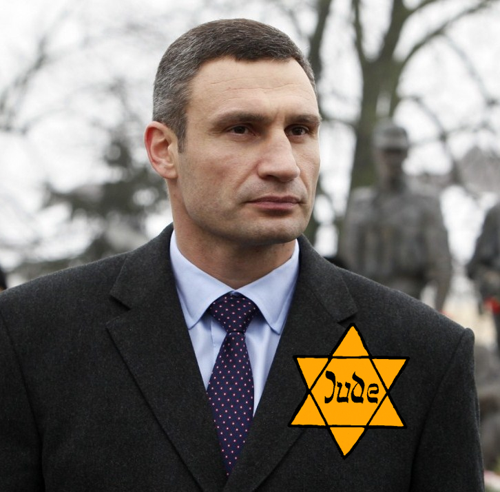 Vitali Klitschko, Jewish boxer who filled the most prominent role in the Maidan "protests," coordinating with foreigners to destabilize the nation.