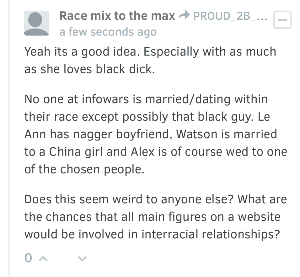 Five minutes later, this post containing the word "nagger" was blocked.