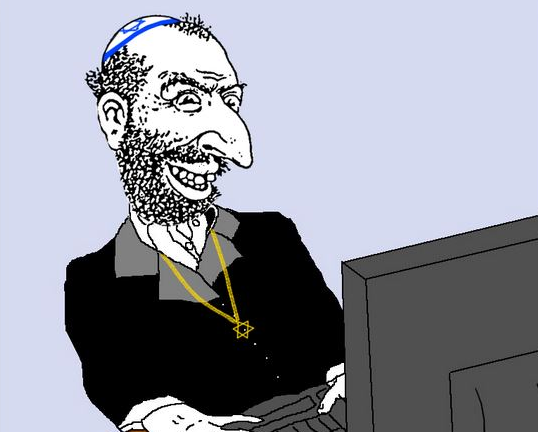 A depiction of the Jew Internet troll who sent this message.