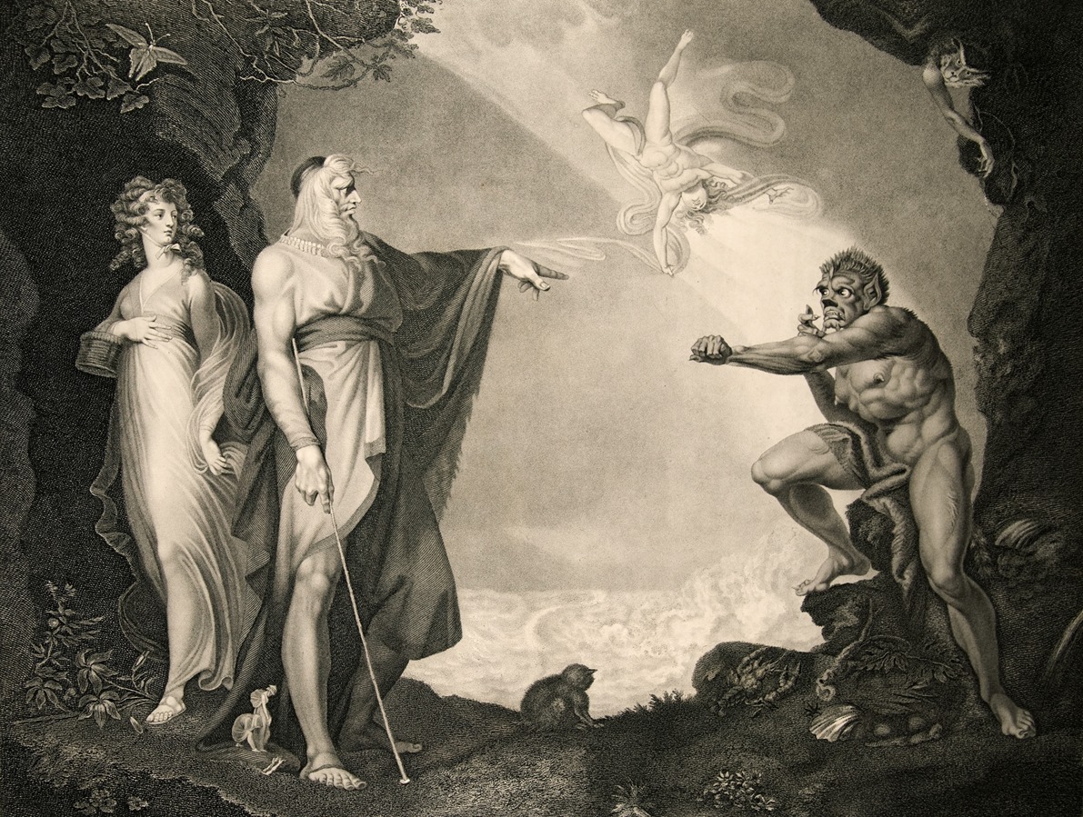 Call Number: Case oversize YS 65 .11<br /><br /><br />
Author: Boydell, John, 1719-1804.<br /><br /><br />
Title: A collection of prints, from pictures painted for the purpose of illustrating the dramatic works of Shakspeare, / by the artists of Great-Britain.<br /><br /><br />
Published: London : Published by John and Josiah Boydell, Shakspeare Gallery .. Printed by W. Bulmer and Co. ..., 1803.<br /><br /><br />
Contents: Vol. I contains frontispiece (full length portrait of George III, by Sir W. Beechey) and XLVI plates. XL to XLVI being Smirke’s Seven ages; vol. II consists of frontispiece (portrait of Queen Charlotte, also by Beechey) and L plates, the last three "not engraved from the large pictures, but may be added to vol. II". These three are: Romney’s "Shakspeare nursed by Tragedy and Comedy", Westall’s "Imogen in boy’s clothes", and Josiah Boydell’s "Desdemona asleep". Counting the title vignettes, 100 designs in all. cf. List of plates, v. 2.<br /><br /><br />
Subject (LCSH): Shakespeare, William, 1564-1616 --Illustrations.<br /><br /><br />
Photograph of plate, Act 1 Scene 2 "Tempest" @600 dpi<br /><br /><br />
Date 5-9-2011<br /><br /><br />
