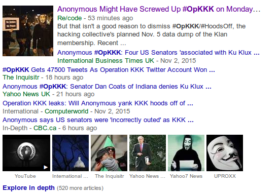 Interesting that all you have to do to get hundreds of mainstream media articles written is claim that you have information about a virtually non-existent group.