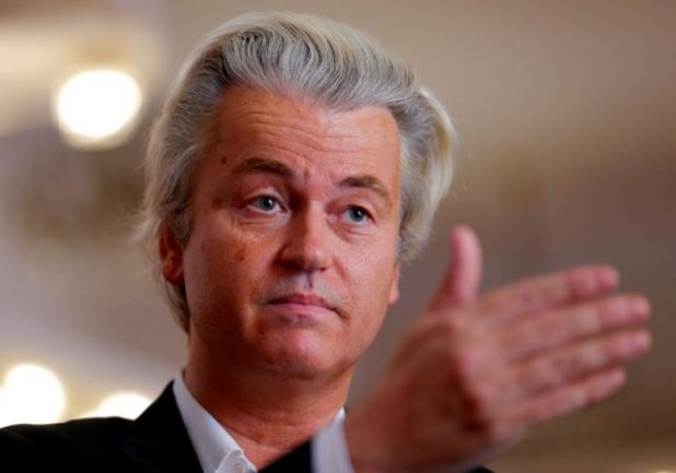 Dutch far-right Party for Freedom leader Wilders answers questions during a Reuters interview in Budapest