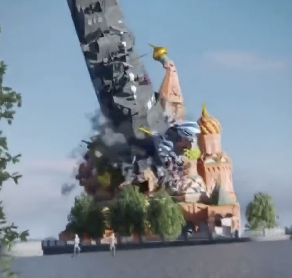CIA Doge Account (Very Cute!) Posts High Grade CGI of Hilarious (Cutesy) Bombing of Russia Church