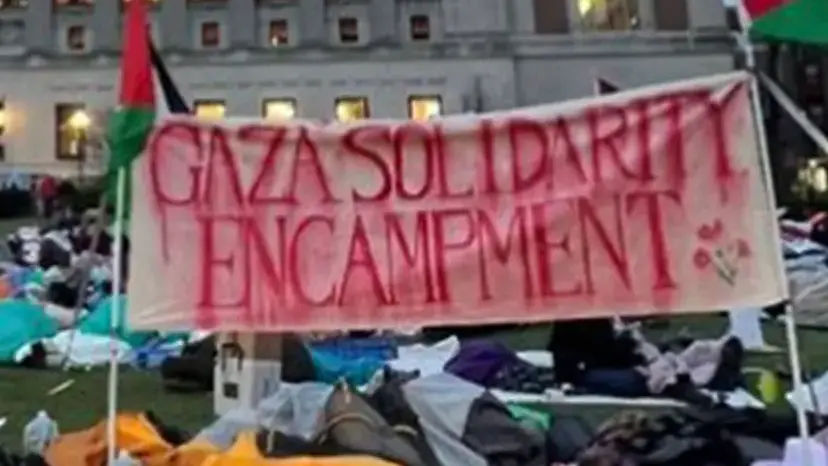 Columbia Students Rebuild Gaza Solidarity Camp Immediately After Mass Arrests! FROM THE RIVER TO THE SEA!